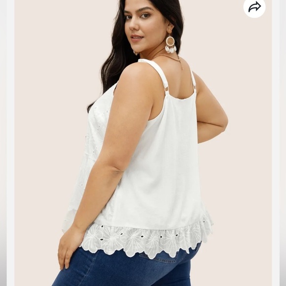 BloomChic Plus Size 2XL Solid Floral Cotton Blended Cami Top us18-20 - Picture 3 of 6